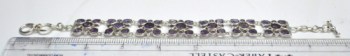 Zilveren armband bloemen gezet met Amethisten